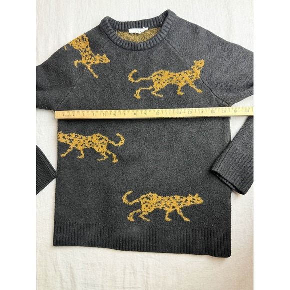 THML Sweater Womens S Cheetah Print Black Gold Mob Wife Boho Glam Indie Sleaze - Picture 4 of 7